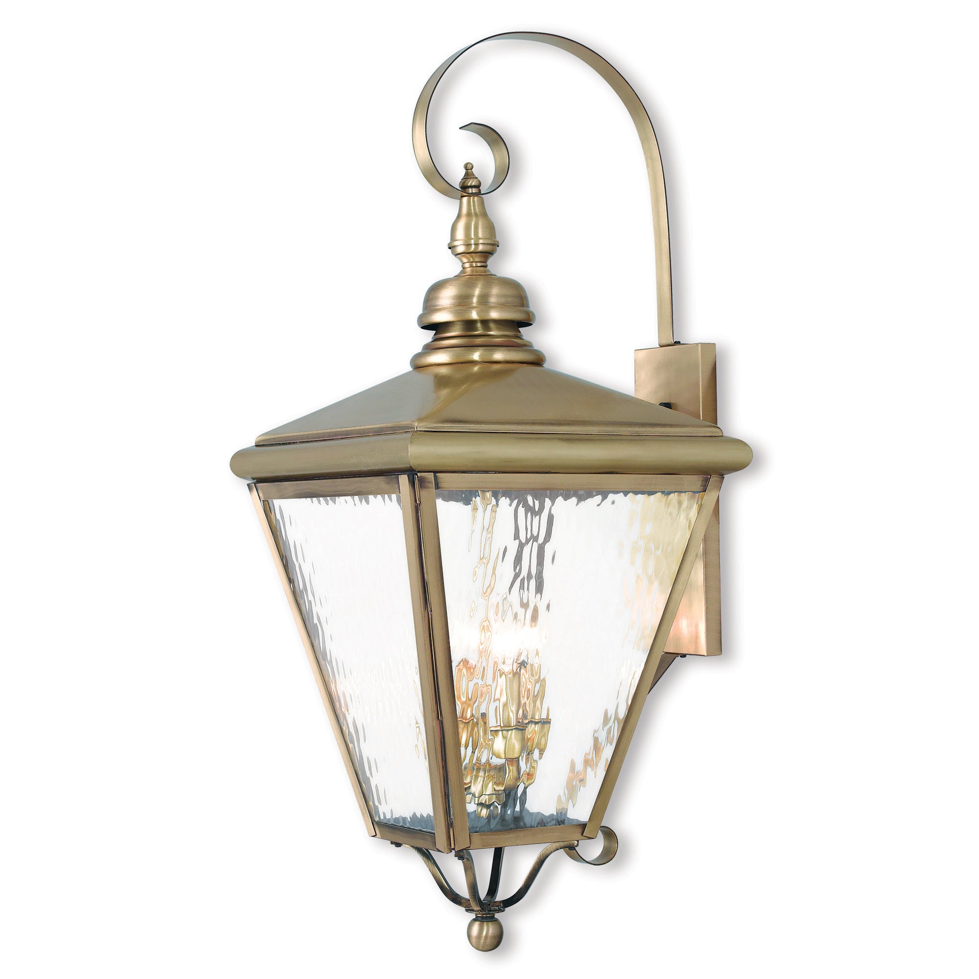 Livex Lighting Cambridge Antique Brass 4-light Outdoor Lantern Shopping - The Best Deals on Outdoor Wall Lanterns | 21168254 - Mycitystee