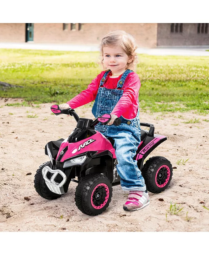 Aosom Ride-On 4 Wheeler ATV Toy for Children NO POWER Super Cool Design Pink - Mycitystee