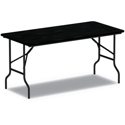 Alera Wood Folding Table， Rectangular， 59.88w x 29.88d x 29.13h， Black (FT726030BK) - Mycitystee