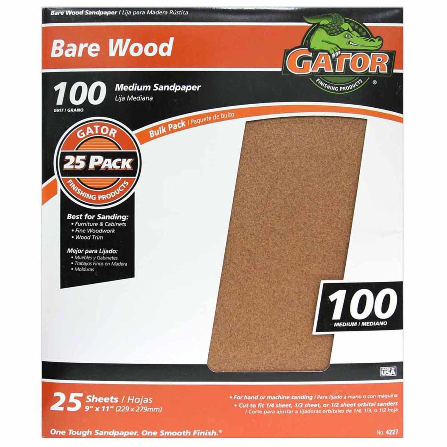 Gator 11 in. L X 9 in. W 100 Grit Aluminum Oxide Sanding Sheet 1 pk - Mycitystee