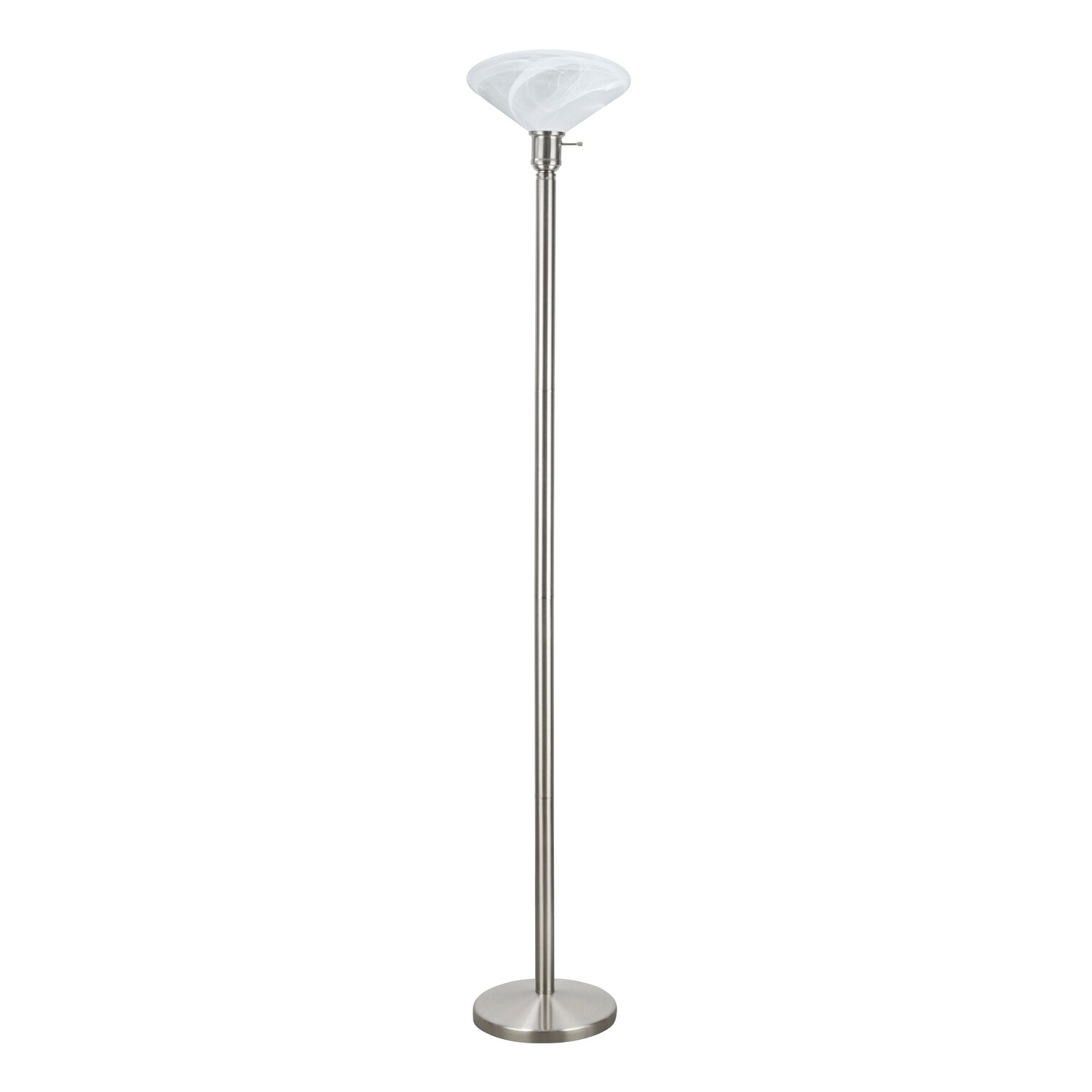 Aspen Creative 1-Light Metal Floor Lamp， Satin Nickel， 71