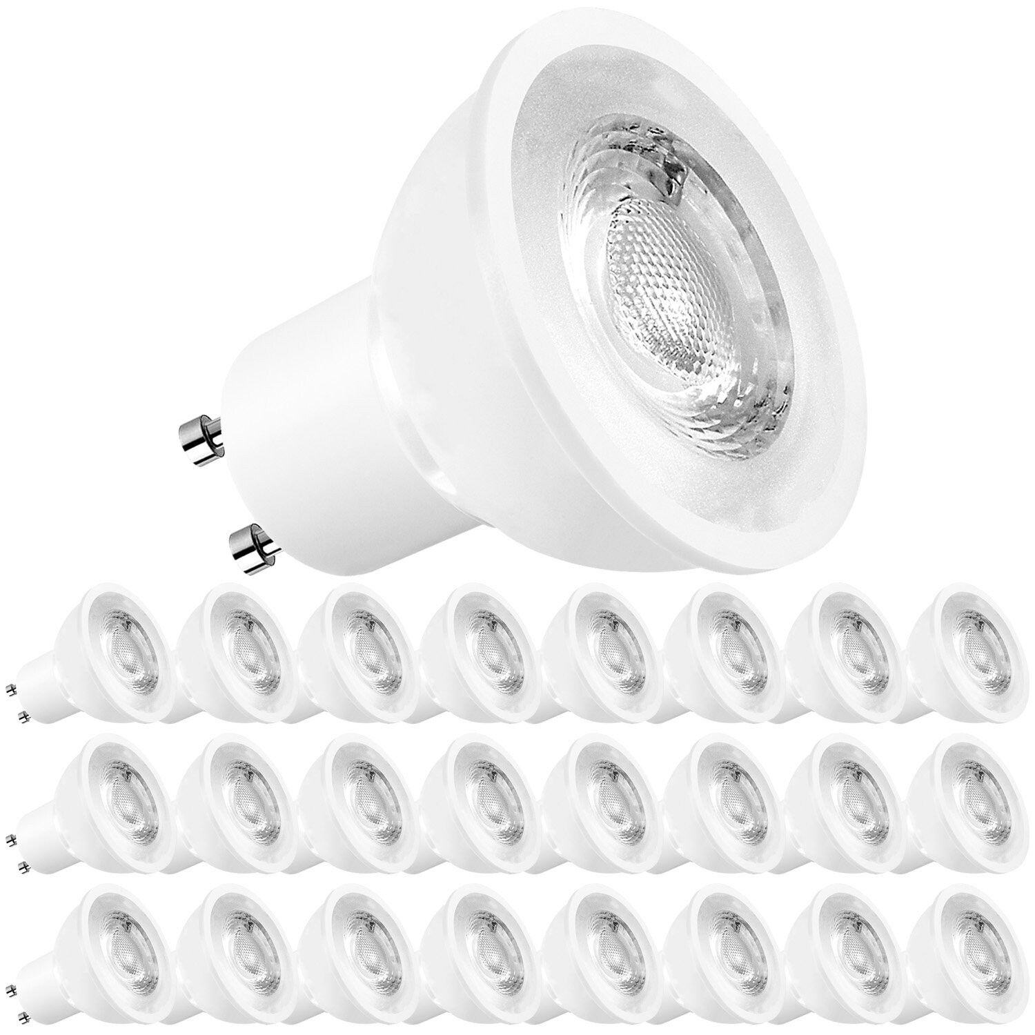 Luxrite MR16 GU10 LED Bulbs Dimmable， 50W Halogen Equivalent， 500 Lumens， 120V， Enclosed Fixture Rated (24 Pack) - Mycitystee