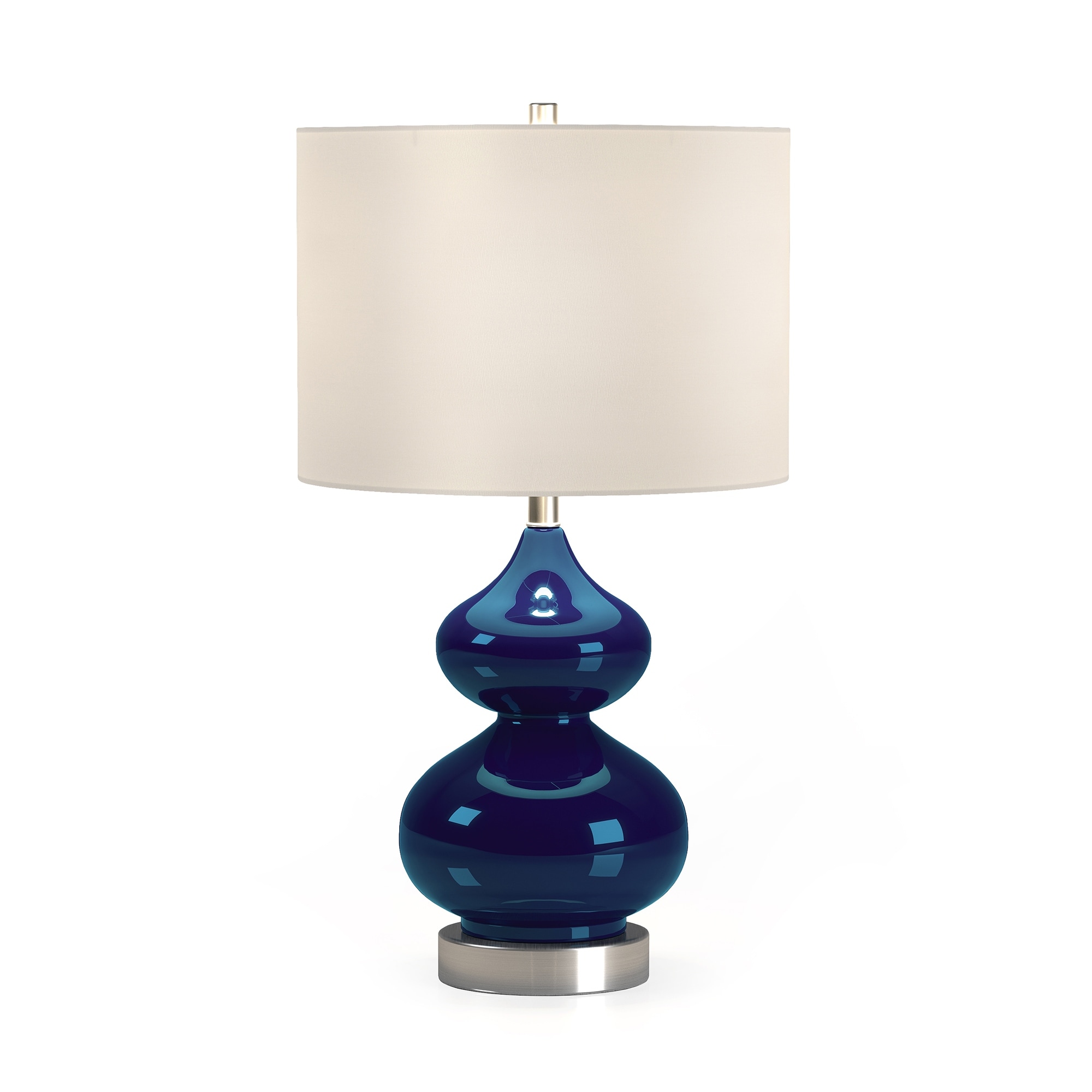 Katrin Glass Double Gourd Table Lamp in Navy Blue - Mycitystee
