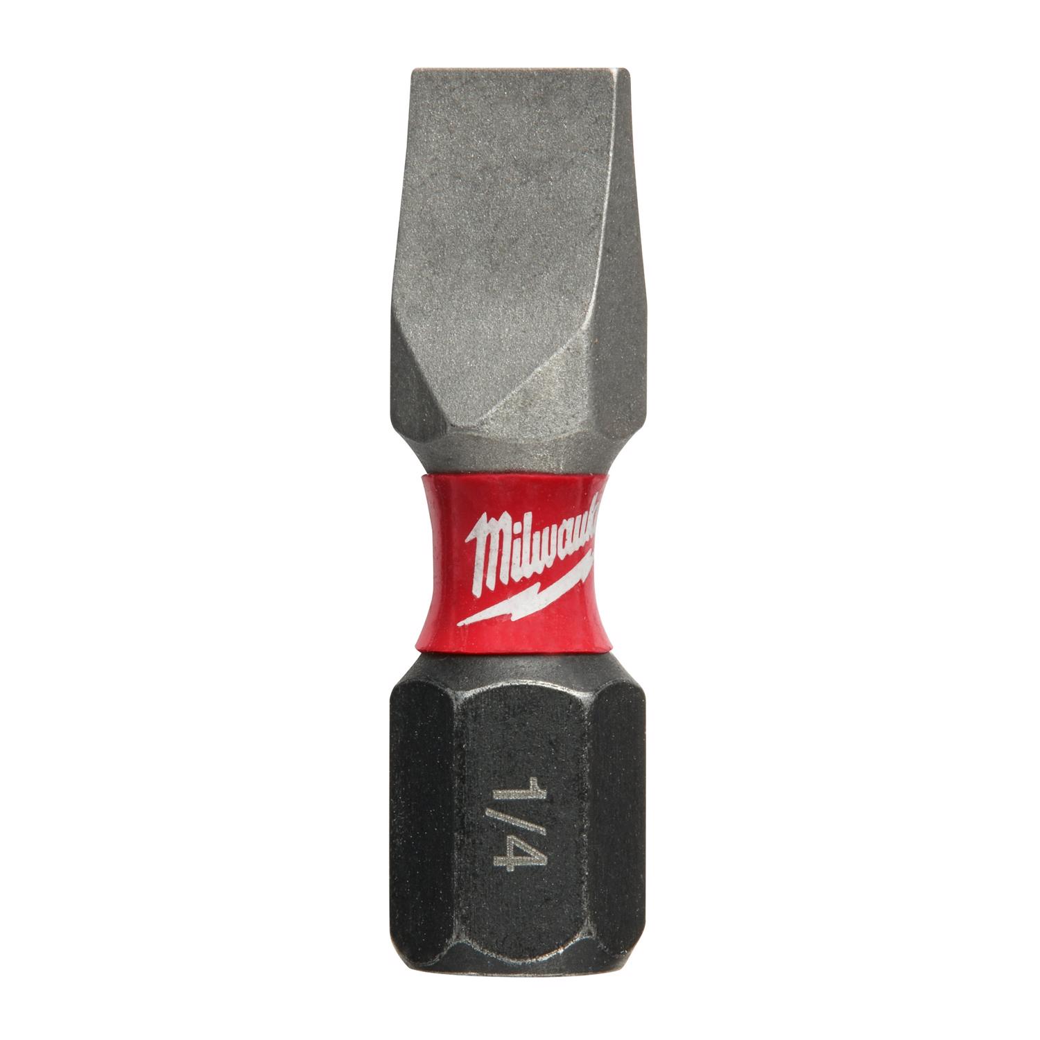 Milwaukee Shockwave Slotted 1/4 in. X 1 in. L Insert Bit Steel 2 pc - Mycitystee