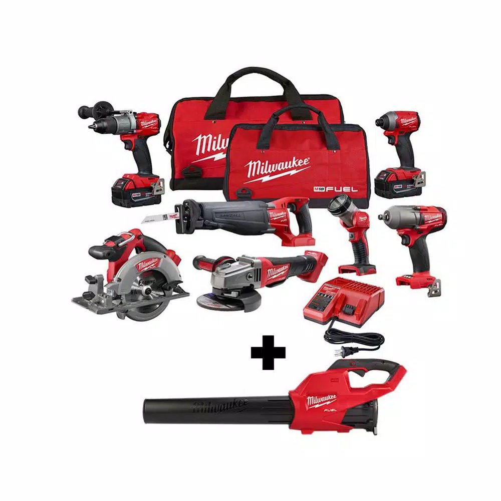 Milwaukee M18 FUEL 18-Volt Lithium-Ion Brushless Cordless Combo Kit (7-Tool) with M18 FUEL Handheld Blower and#8211; XDC Depot - Mycitystee