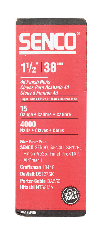 Senco 1-1/2 in. 15 Ga. Angled Strip Bright Finish Nails 34 deg 4000 pk - Mycitystee