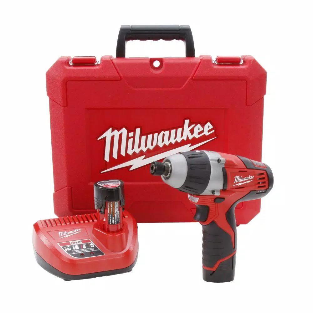 Milwaukee M12 12-Volt Lithium-Ion Cordless 1/4 in. Hex No-Hub Driver Kit W/ (2) 1.5Ah Batteries and Hard Case and#8211; XDC Depot - Mycitystee