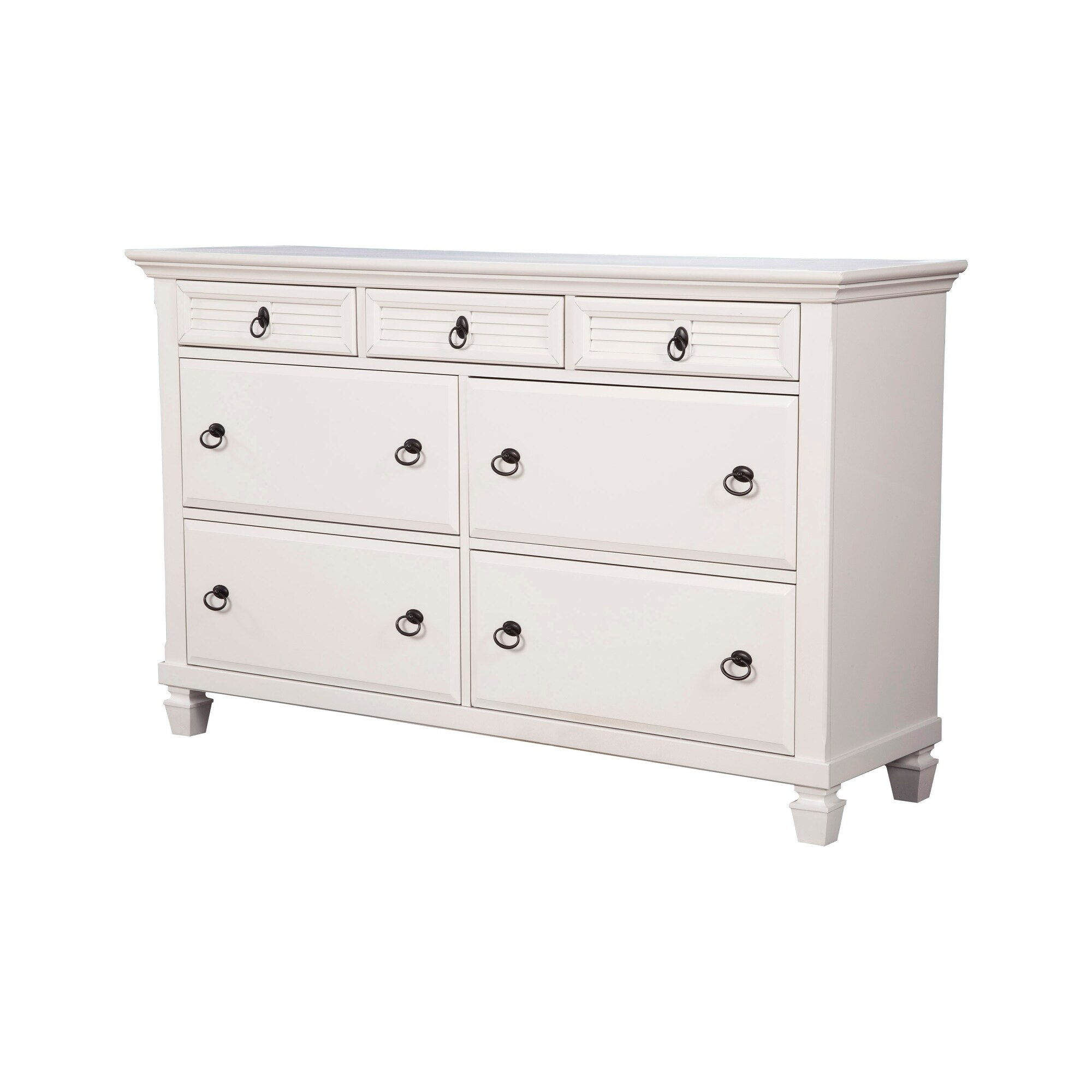 Alpine Furniture Winchester 7 Drawer Wood Dresser in White - - 33612773 - Mycitystee