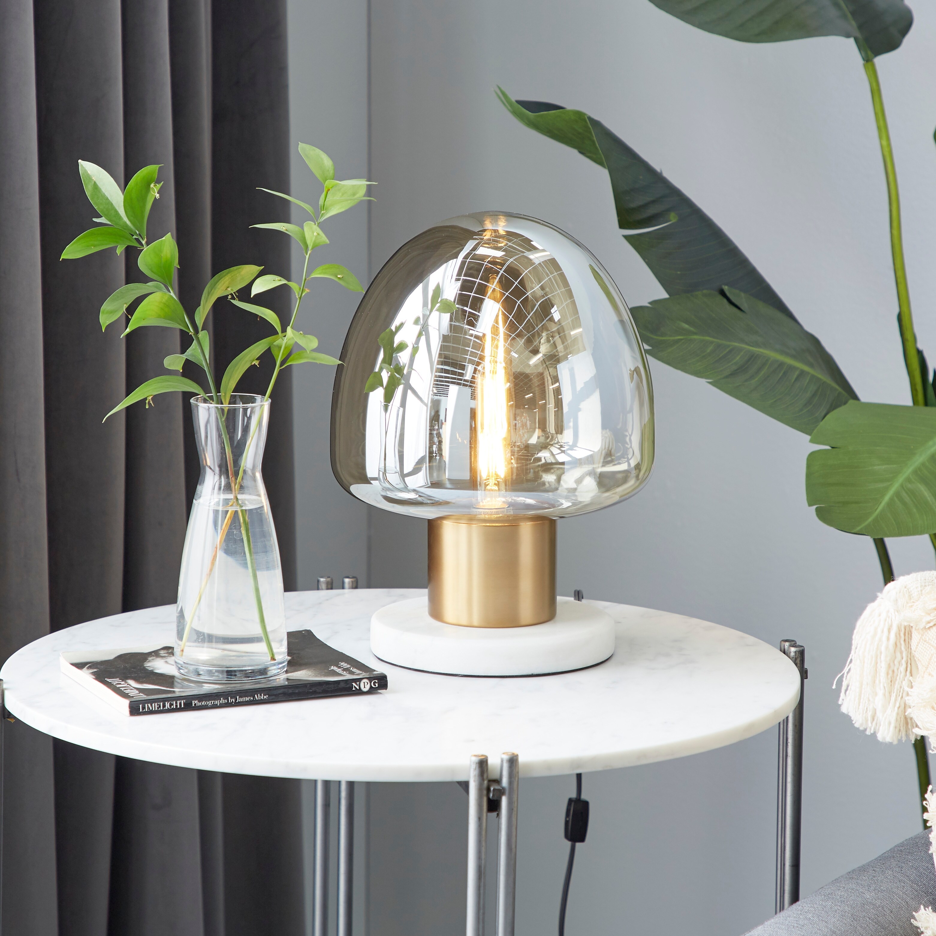 Gold Metal Modern Table Lamp 14 x 10 x 10 - 10 x 10 x 14 - Mycitystee
