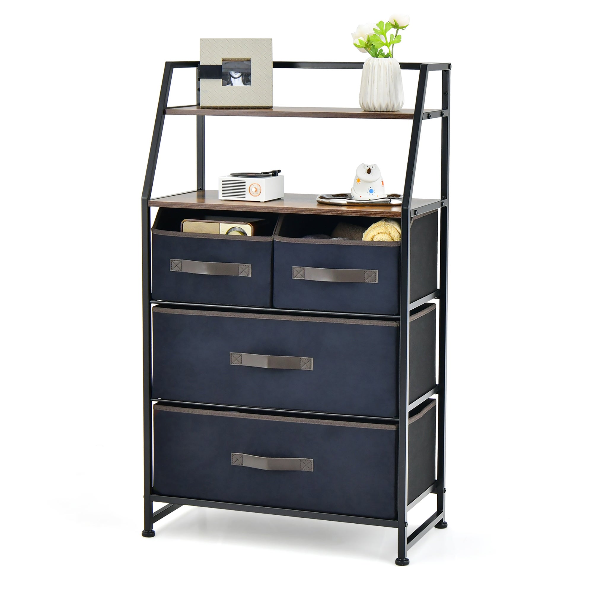 Costway 4-Drawer Dresser Organizer Closet Storage Cabinet with - - 37207306 - Mycitystee