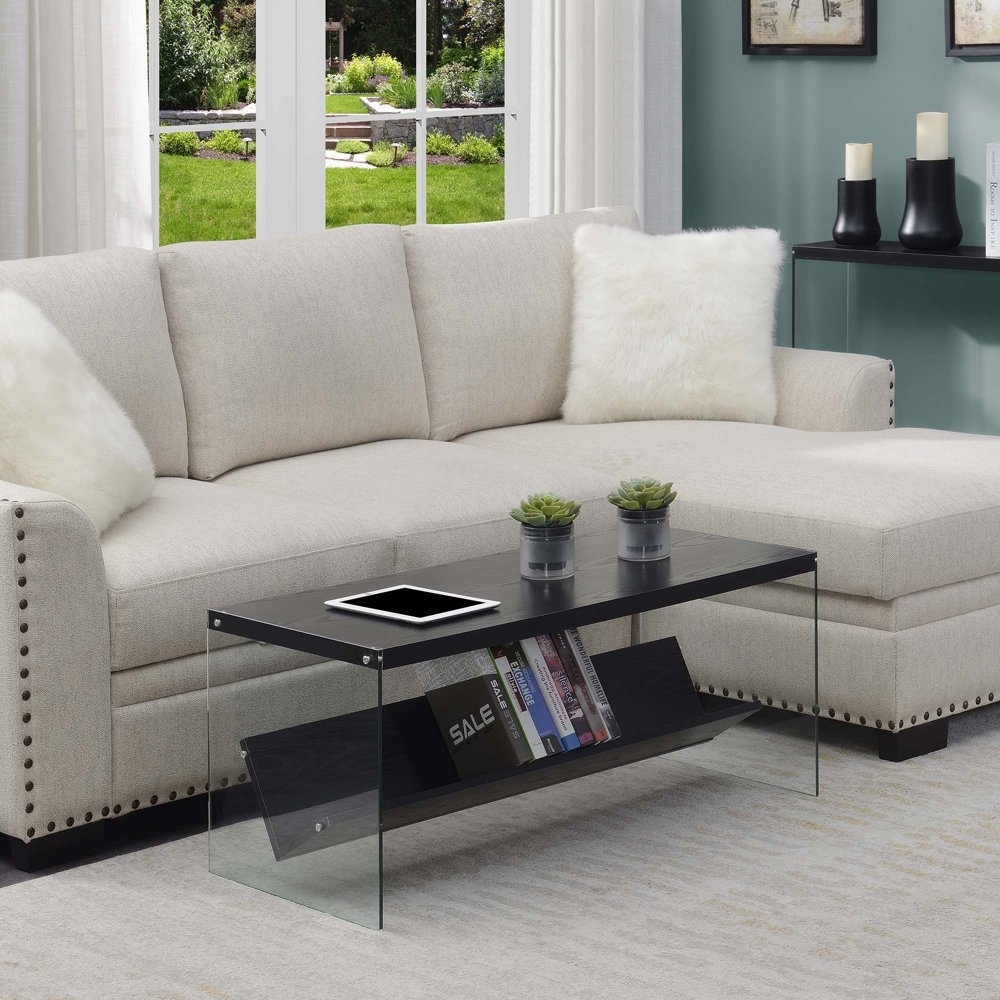 SoHo Coffee Table with Shelf， Black - Mycitystee