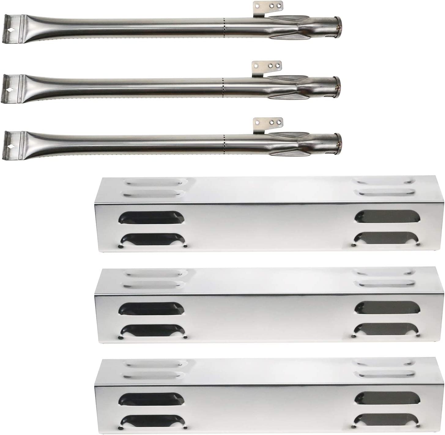 Repair kit for Dyna-Glo DGB390GNP, DGB390GN-D DGB390SNP-DC, GCB390CNP, GCB390CNP-D, GCB390RNP, GCB390RNP-D Gas Grills, Burner, Heat Plates Set - Mycitystee
