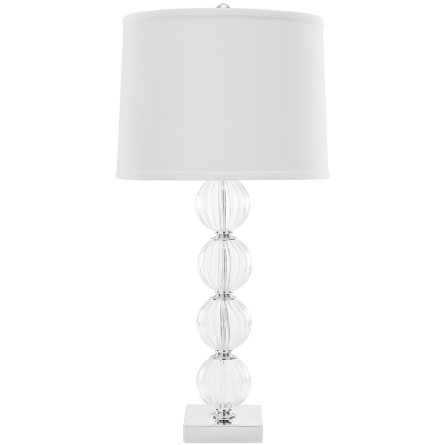 SAFAVIEH Lighting 30-inch Amanda White Crystal Glass Globe Table Lamp - 15