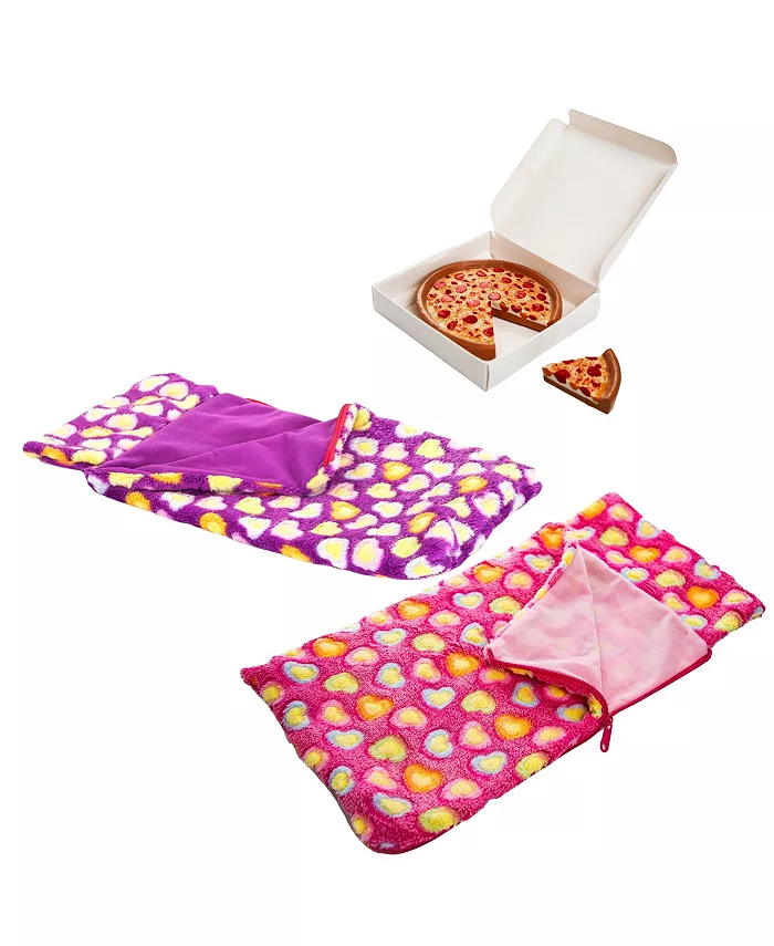 The Queen's Treasures 18 Inch Doll Food and Accessories， 4 Piece Slumber Party Set with 2 Sleeping Bags and a Pepperoni Pizza with Pizza Box. Intended - Mycitystee