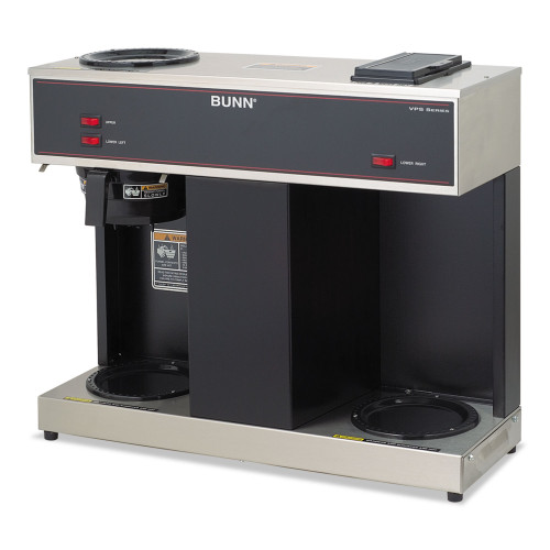 BUNN Pour-O-Matic Three-Burner Pour-Over Coffee Brewer， 12-Cup， Stainless Steel， Black (VPS) - Mycitystee