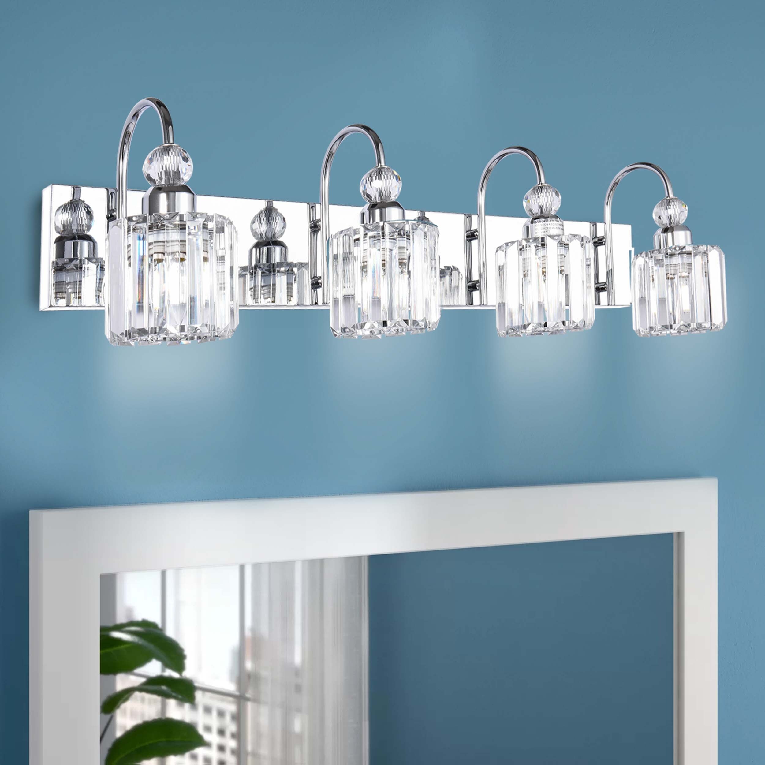 3/ 4 - Light Modern Glam Luxuriou Crystal Bathroom Vanity Light Wall Sconce - Mycitystee