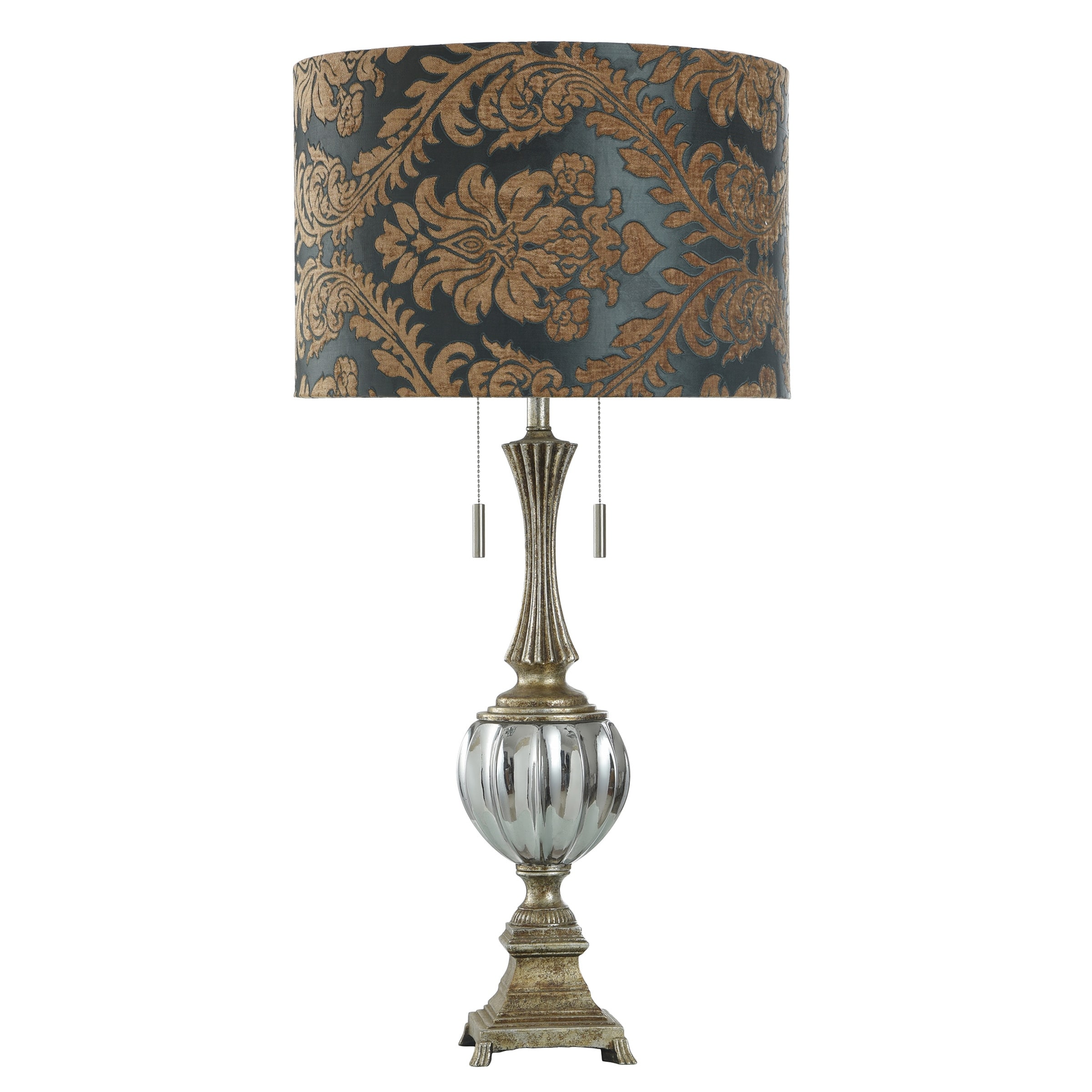 StyleCraft Beverly Smoked and Metallic Glass and Antique Brass Resin Table Lamp - Mycitystee