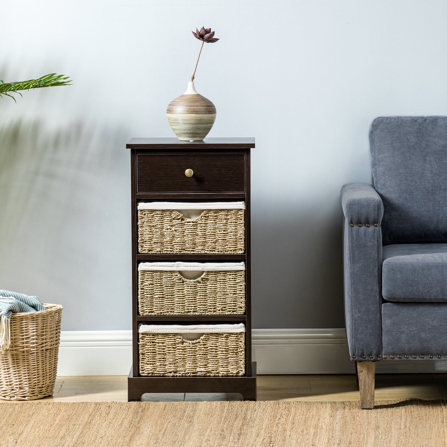 4-Drawer Accent Chest with Removable Woven Baskets by HULALA HOME - - 35781184 - Mycitystee