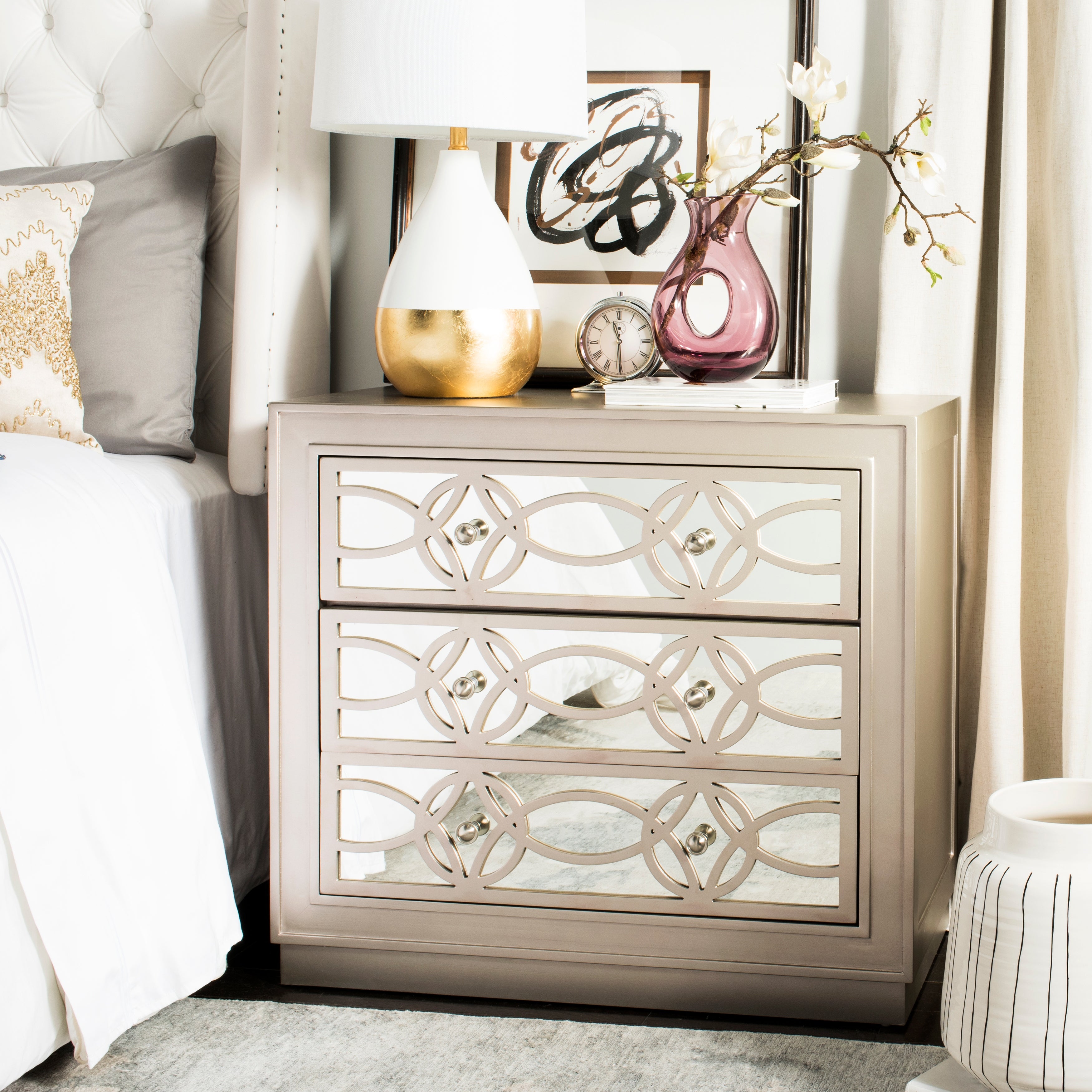 SAFAVIEH Catalina 3-Drawer Nickel Storage Chest - - 19484496 - Mycitystee