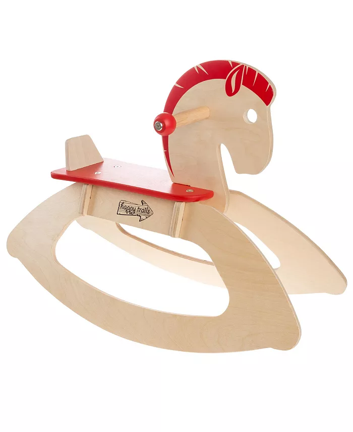 Happy Trails Rocking Horse Ride-on Toy for Children-Classic Wooden Rocker - Mycitystee