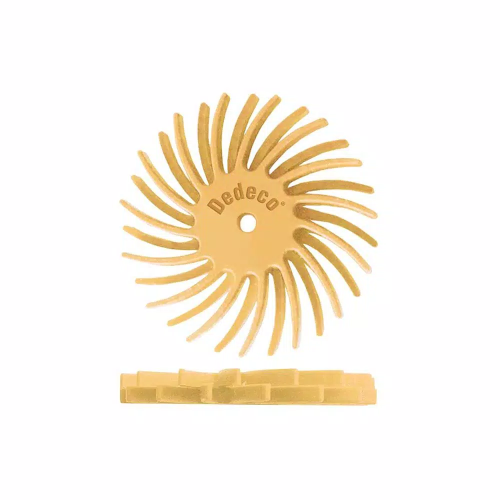 Dedeco Sunburst 7/8 in. Dual Radial Discs and#8211; 1/16 in. Extra-Fine 6 mic Arbor Rotary Cleaning and Polishing Tool (12-Pack) and#8211; XDC Depot , - Mycitystee