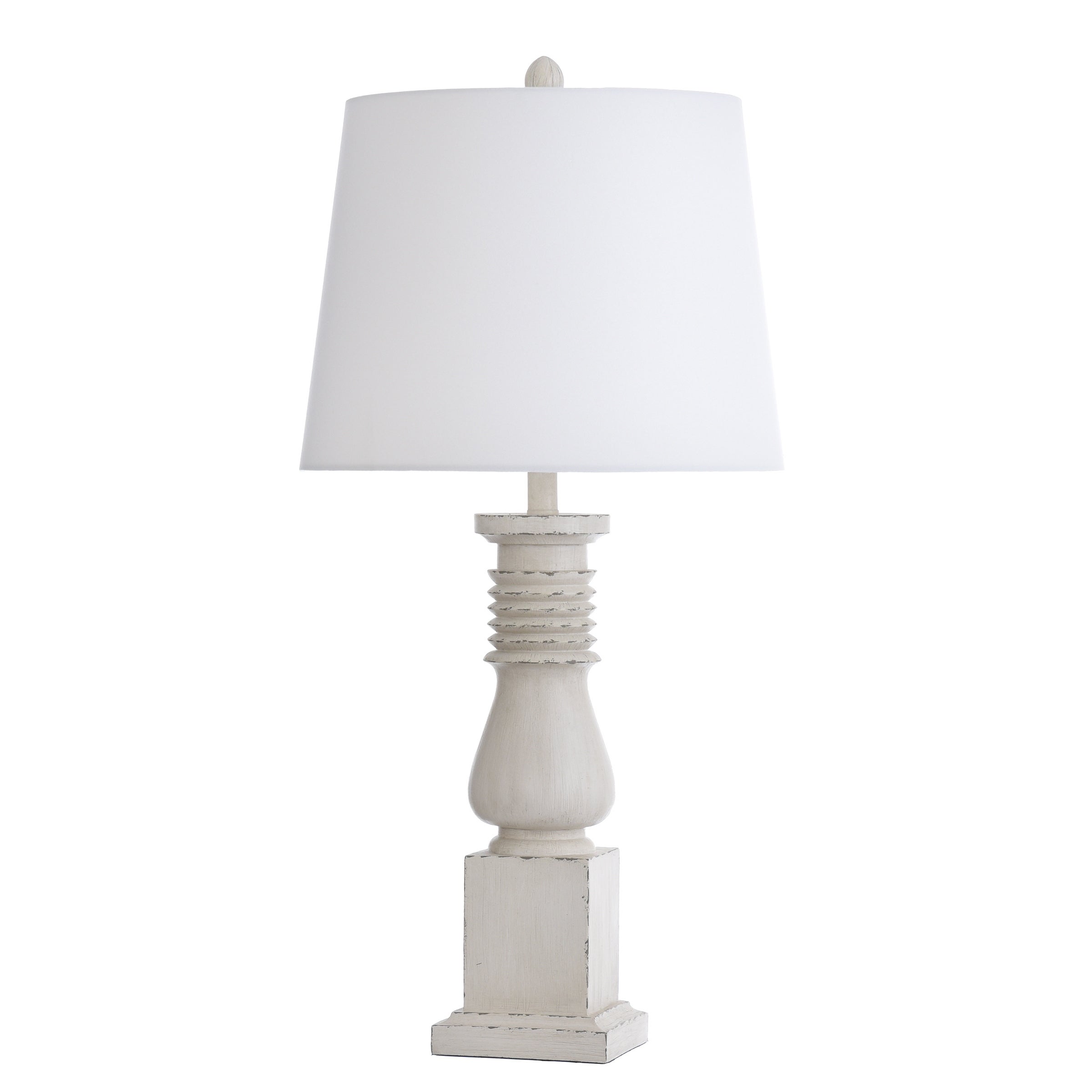 StyleCraft Old White Istress Turned Style Table Lamp - Mycitystee