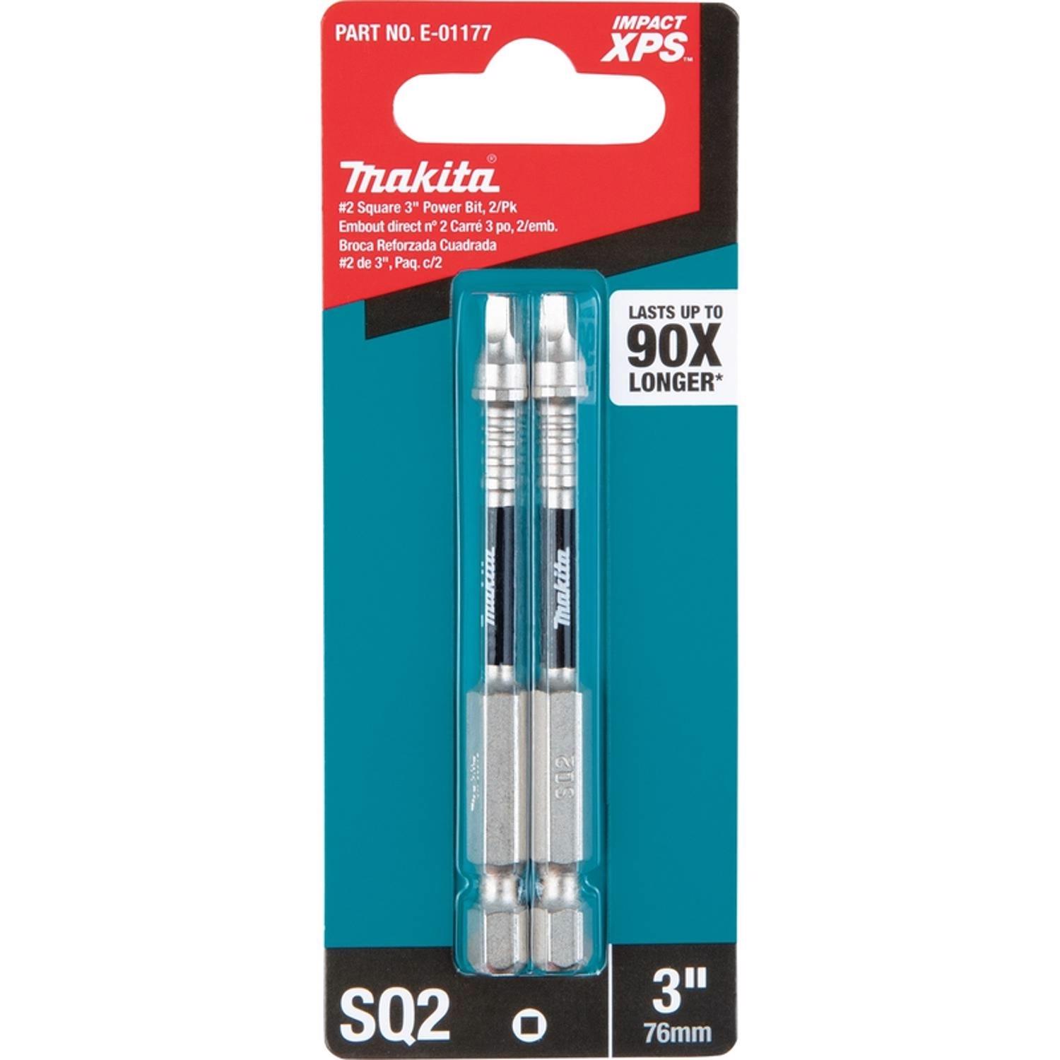 Makita Impact XPS Square #2 X 3 in. L Power Bit Steel 2 pk - Mycitystee