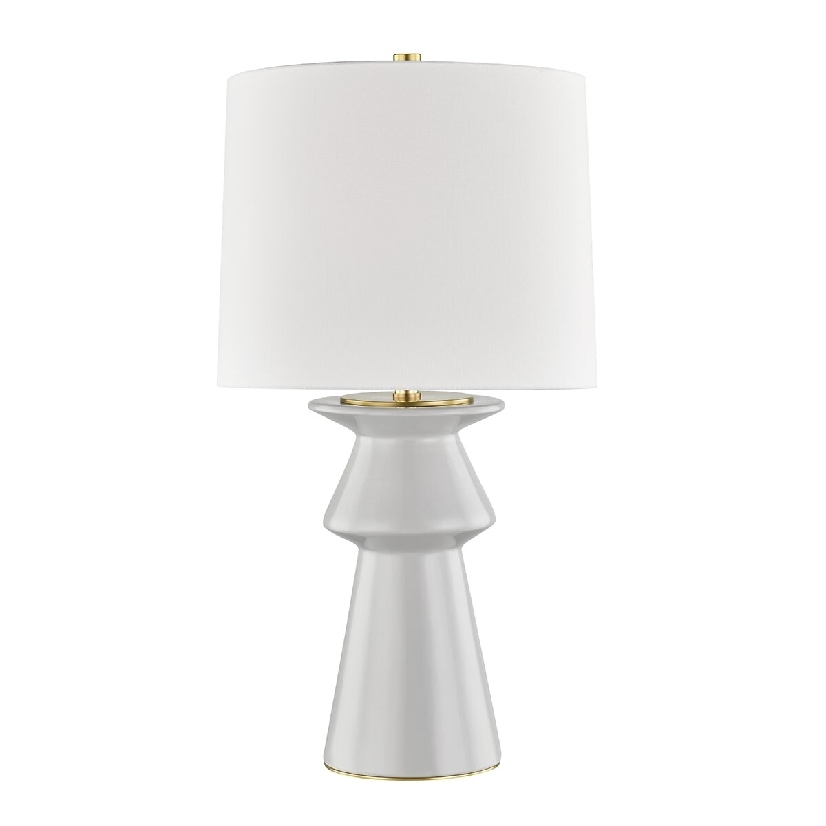 Amagansett 1-light Gray Table Lamp， White Belgian Linen - Mycitystee