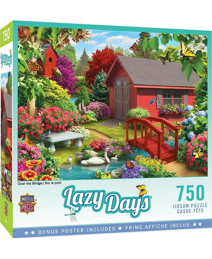 MasterPieces Puzzles Lazy Days - Over the Bridge 750 Piece Puzzle By Alan Giana - Mycitystee
