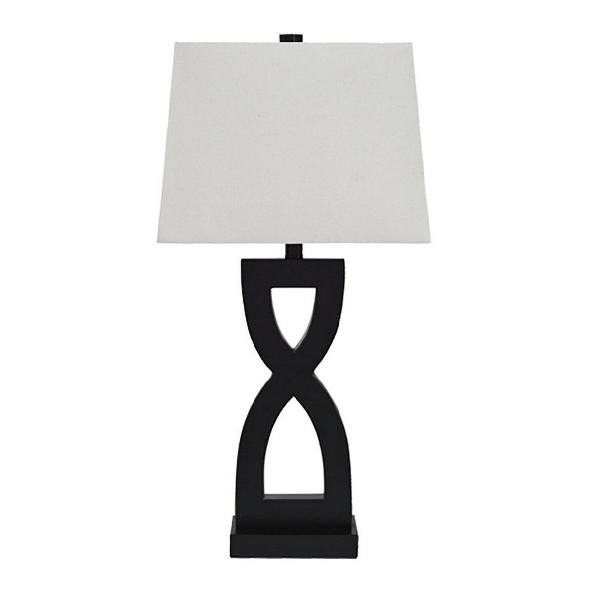 Resin Body Table Lamp with Hardback Shade， Set of 2， Black and White - Mycitystee