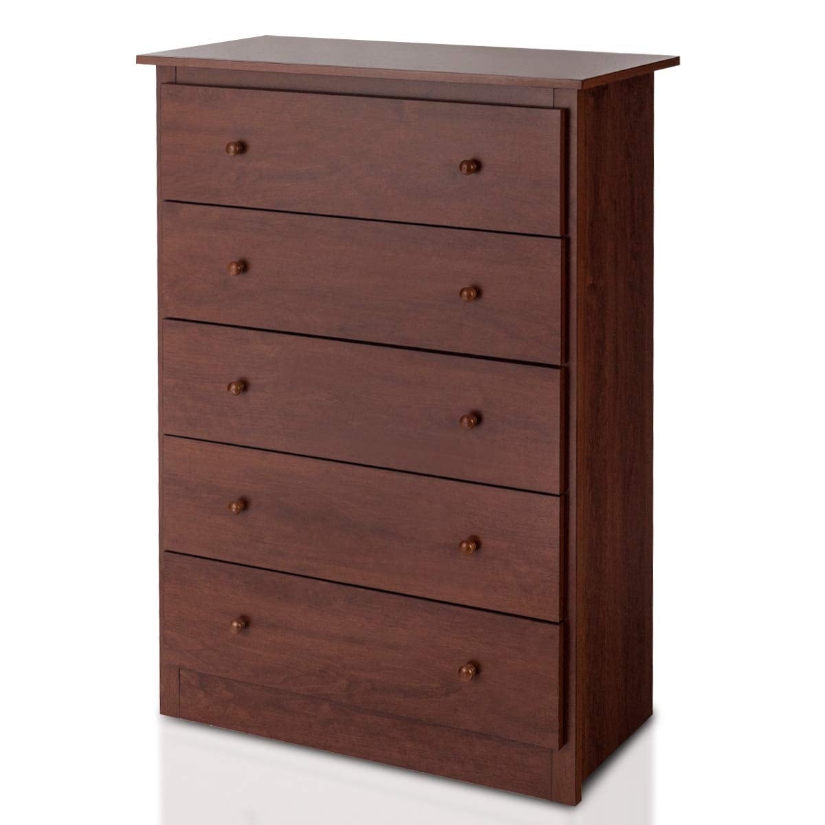 5 Drawer Chest， Storage Dresser， Wooden Clothes Organizer Bedroom， Hallway， Entryway Furniture Large Storage Cabinet (Brown) - - 37668737 - Mycitystee