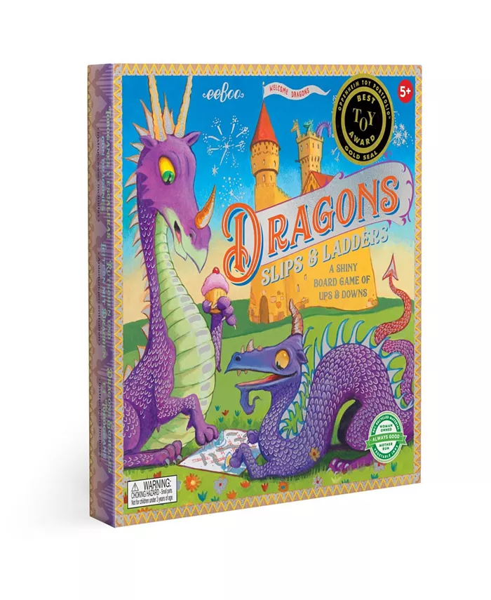 Eeboo Dragons Slips Ladders Board Game - Mycitystee