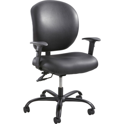 Safco Alday Intensive-Use Chair， Supports up to 500 lbs.， Black Seat/Black Back， Black Base (3391BV) - Mycitystee