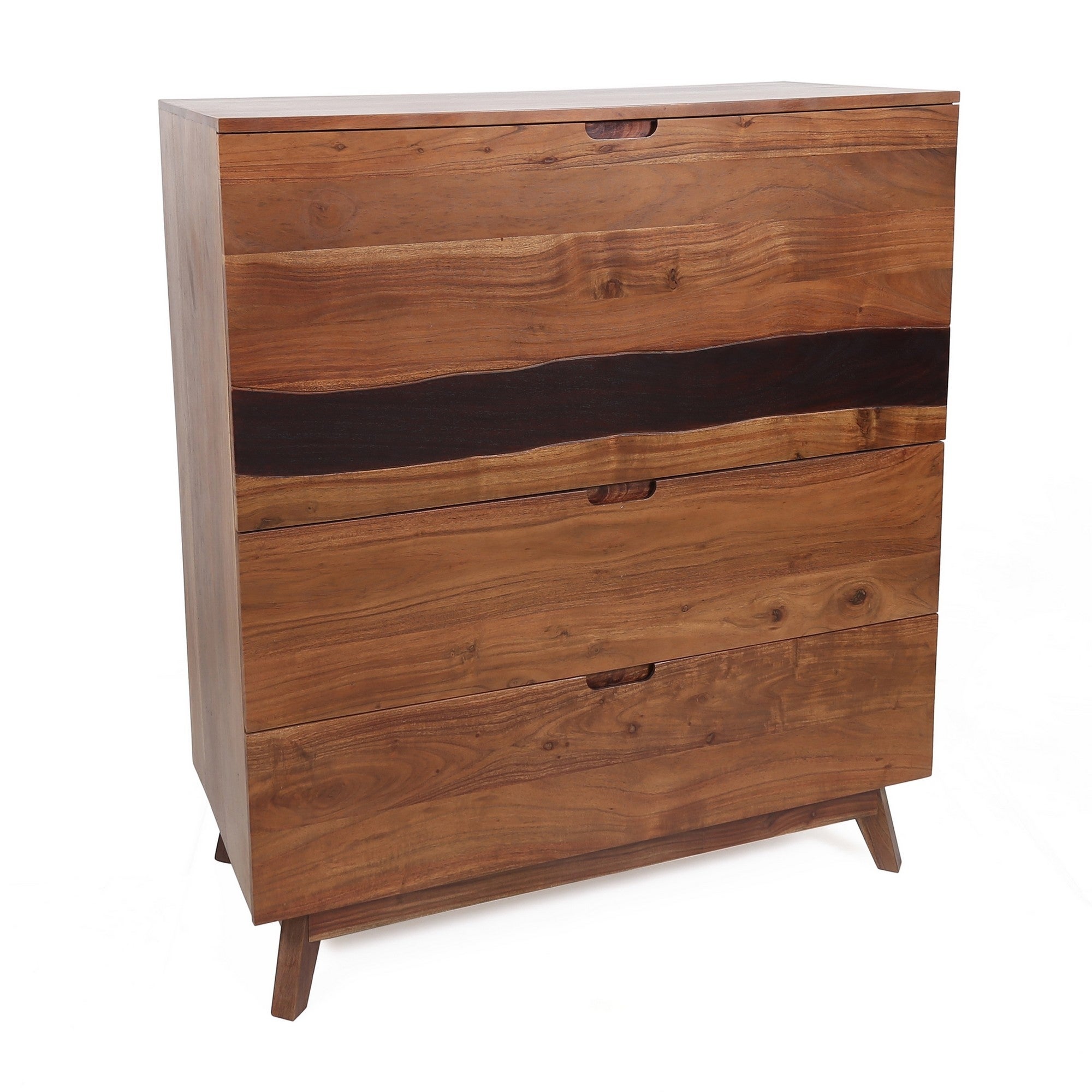 Hedy 46 Inch Tall Dresser Chest， 2 Drawers， 1 Drop Down Cabinet， Brown - - 36969264 - Mycitystee