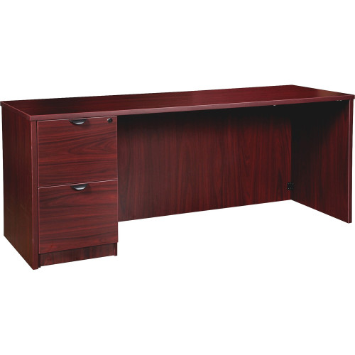 Lorell Prominence 2.0 Mahogany Laminate Left-Pedestal Credenza - 2-Drawer (PC2466LMY) - Mycitystee
