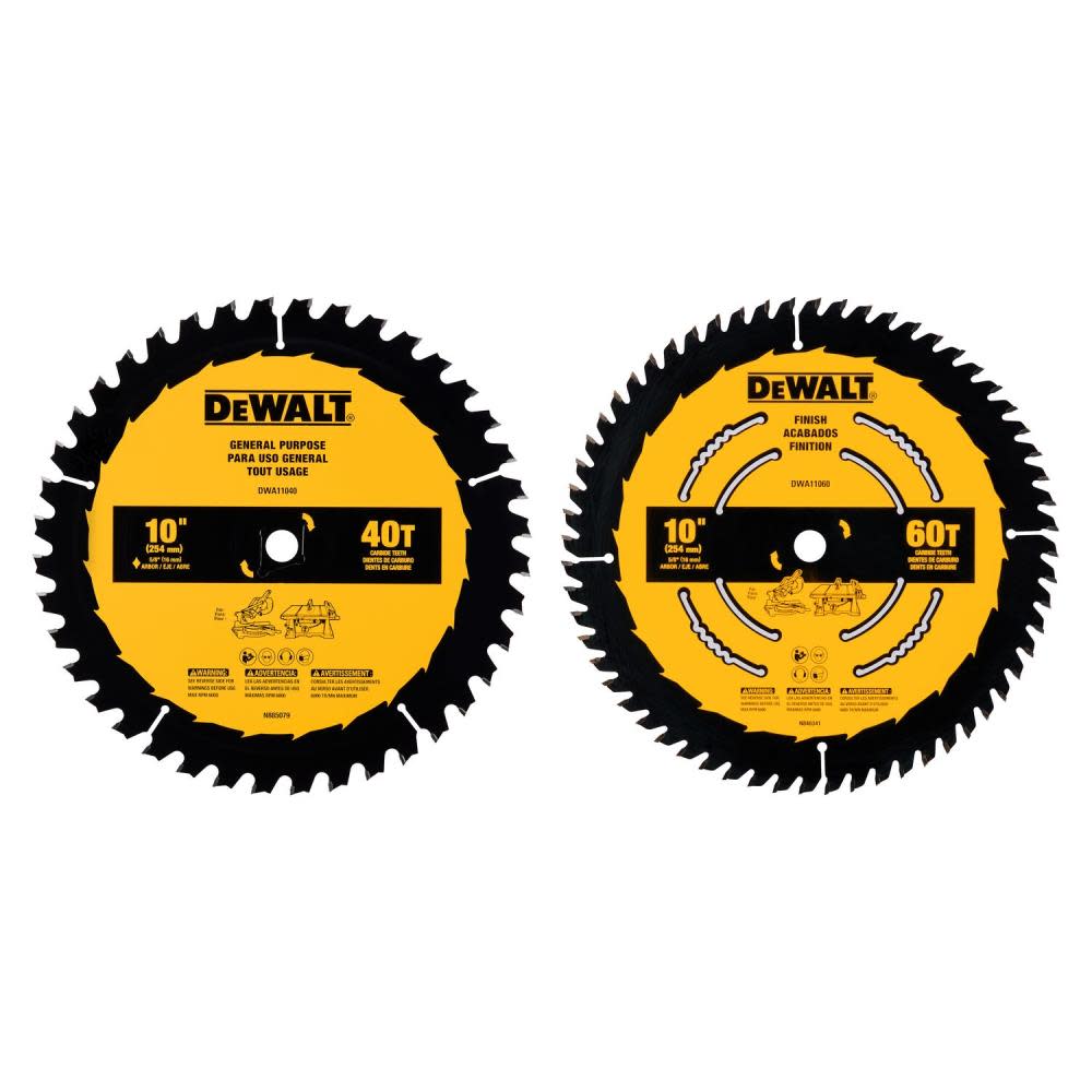 DEWALT Circular Saw Blade 10 60T and 40T 2pk - Mycitystee