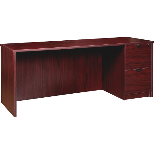 Lorell Prominence 2.0 Mahogany Laminate Right-Pedestal Credenza - 2-Drawer (PC2466RMY) - Mycitystee