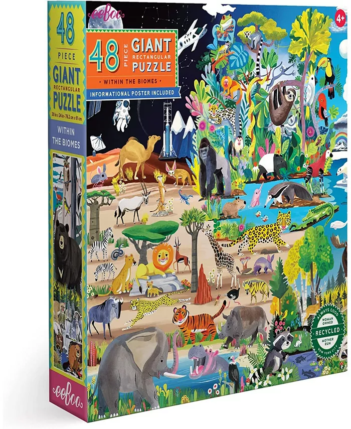 Eeboo within the Biomes 48 Piece Giant Jigsaw Puzzle - Mycitystee
