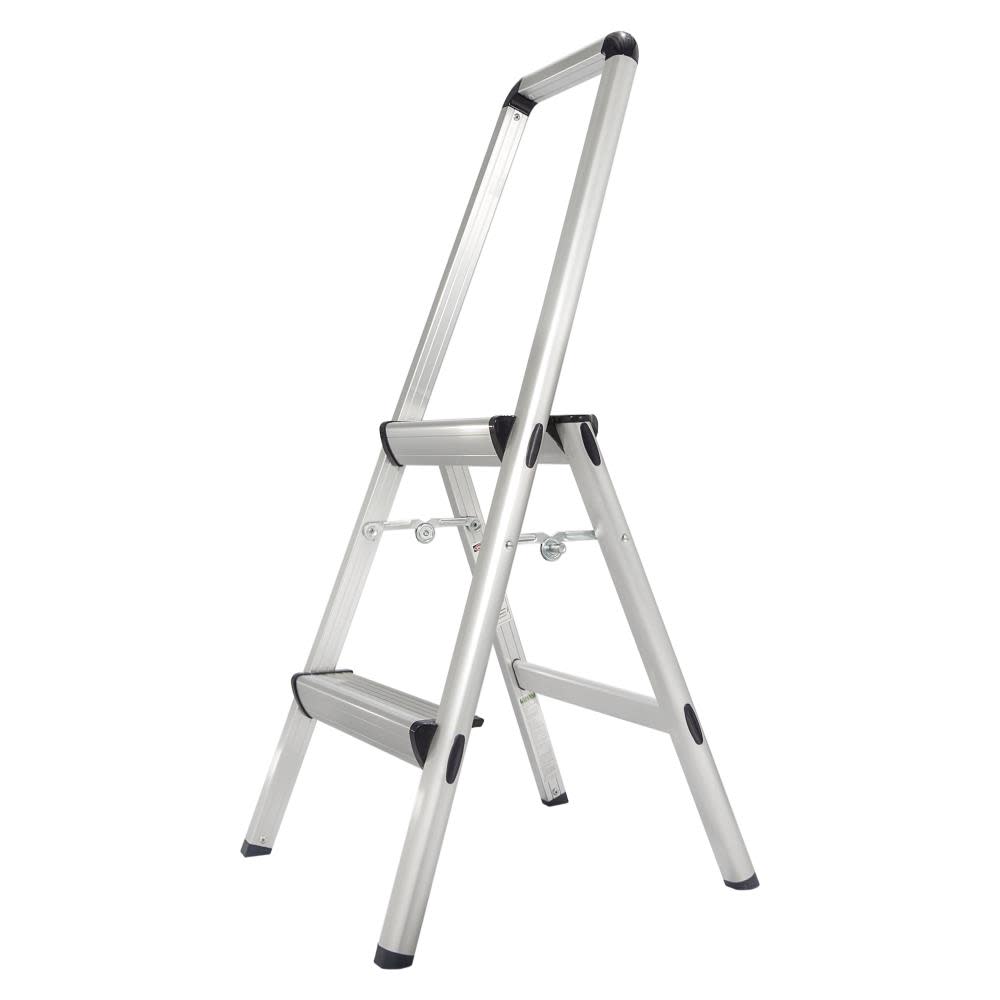2-Step 225-lb Load Capacity Silver Aluminum Step Stool - Mycitystee
