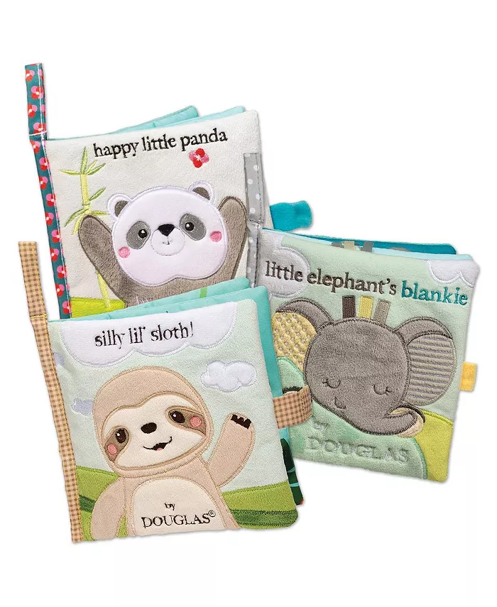 Douglas Sweet Animal Interactive Crinkle Cloth Books - Set of 3 Crinkle Books with Mirrors - Mycitystee