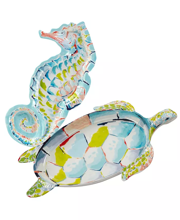Certified International Certified Deep Sea 2 Piece Melamine Hostess Set - Mycitystee