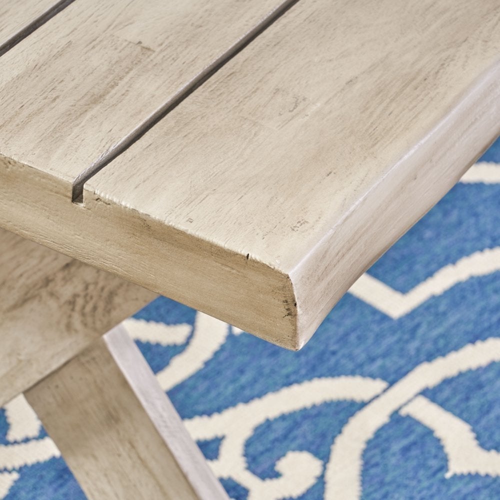 Eden Outdoor Acacia Wood Coffee Table， Light Grey - Mycitystee