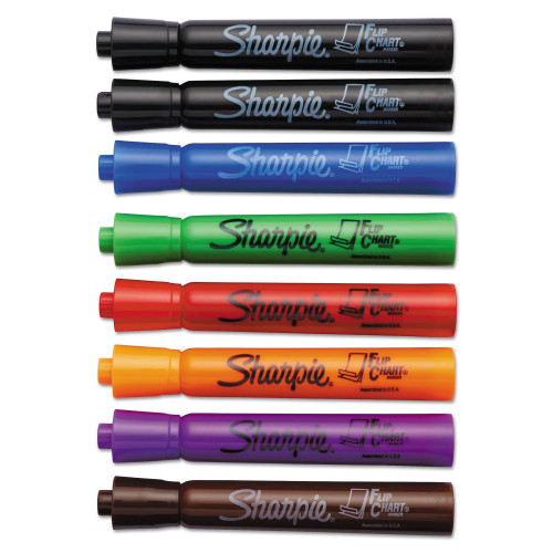 Sharpie Flip ChartMarker， Broad Bullet Tip， Assorted Colors， 8/Set (22478) - Mycitystee