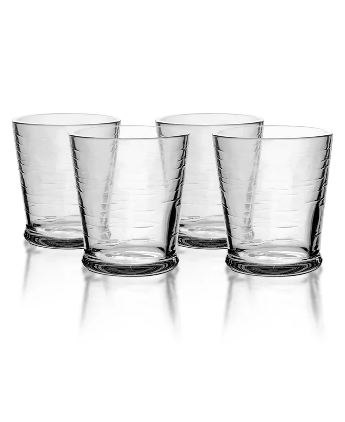 TarHong Cordoba Double Old Fashion Glass， Clear， 16 oz.， Premium Plastic， Set of 6 - Mycitystee
