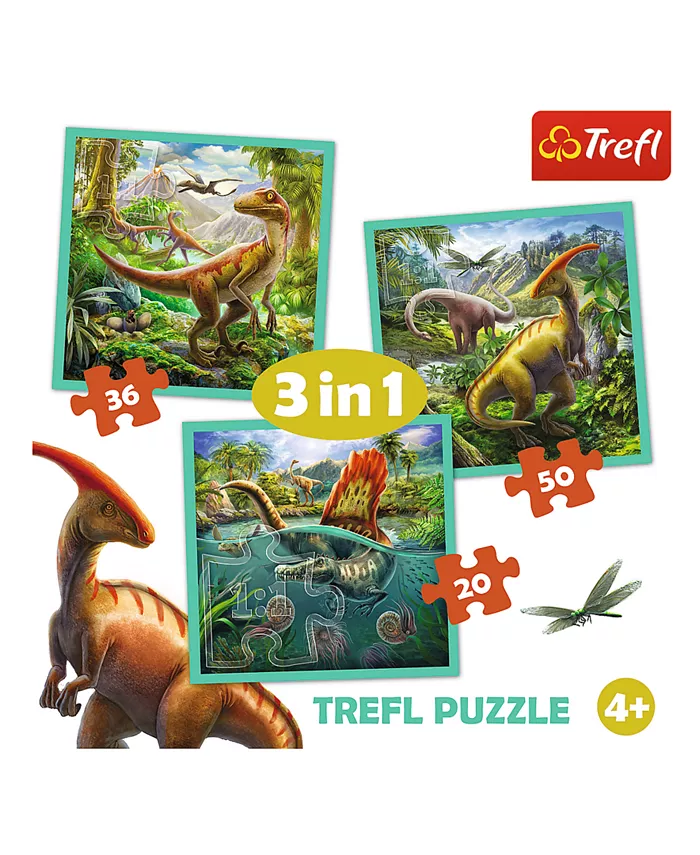 Trefl Preschool 3 In 1 Puzzle- The Extraordinary World of Dinosaur - Mycitystee