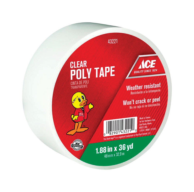 Ace 1.88 in. W X 36 yd L Clear Poly Tape - Mycitystee