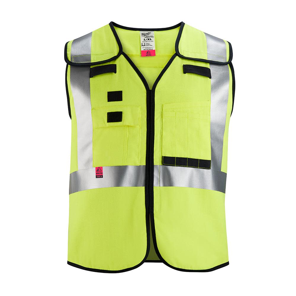 Milwaukee High Vis Safety Vest Yellow Class 2 Breakaway AR/FR Cat 1  L/XL - Mycitystee