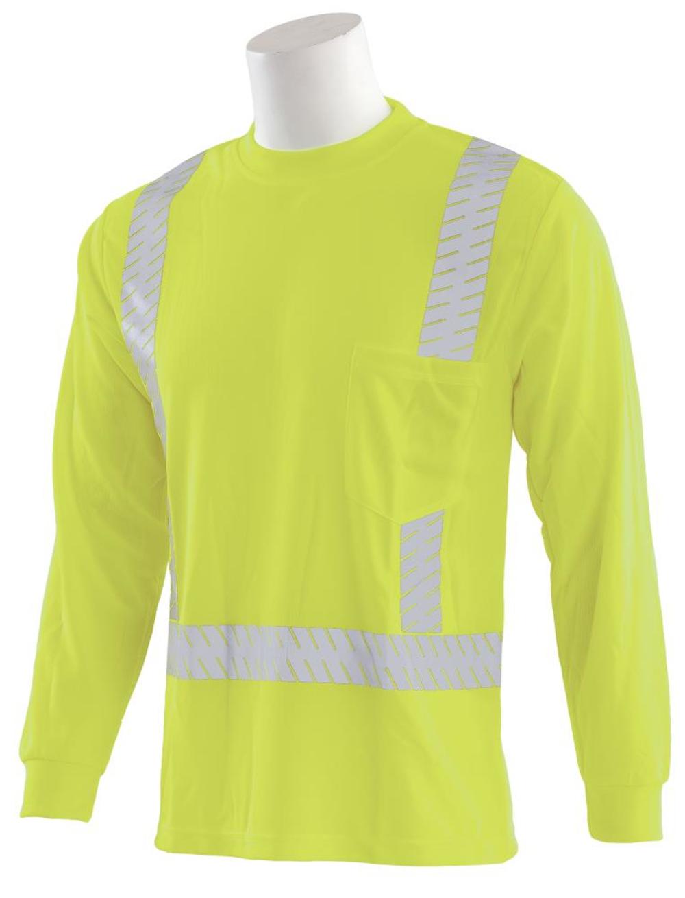 9007SEG Mesh Long Sleeve Hi-Viz Lime Class 2 T-Shirt, MD - Mycitystee