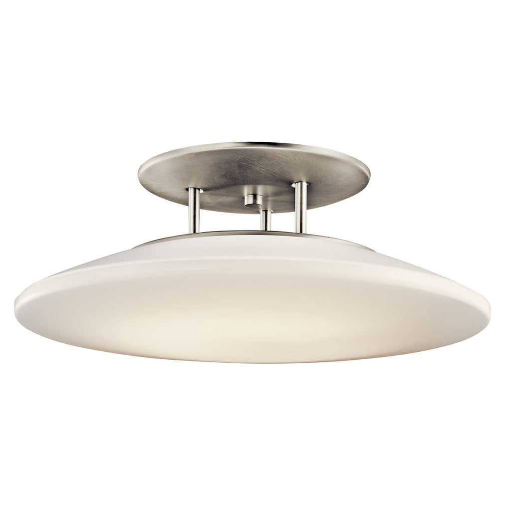 Kichler Lighting Ara Collection 1-light Brushed Nickel Fluorescent Semi Flush Mount - Mycitystee