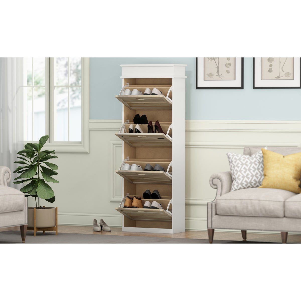 18-24 Pair Shoe Storage Cabinet Space Saving - - 35735025 - Mycitystee